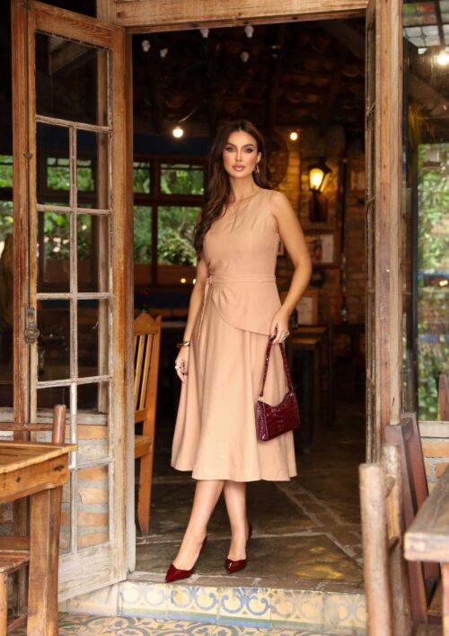VESTIDO MIDI DE AVILA C/CINTO