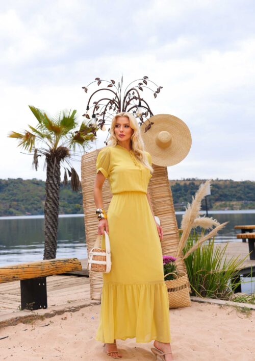 VESTIDO MAXI DE CHIFFON PLUS