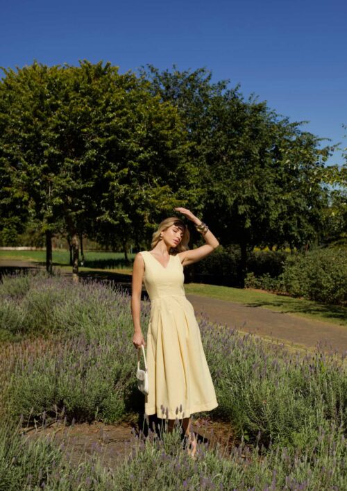 VESTIDO MIDI LINEM VOIL COTTON PESPONTO
