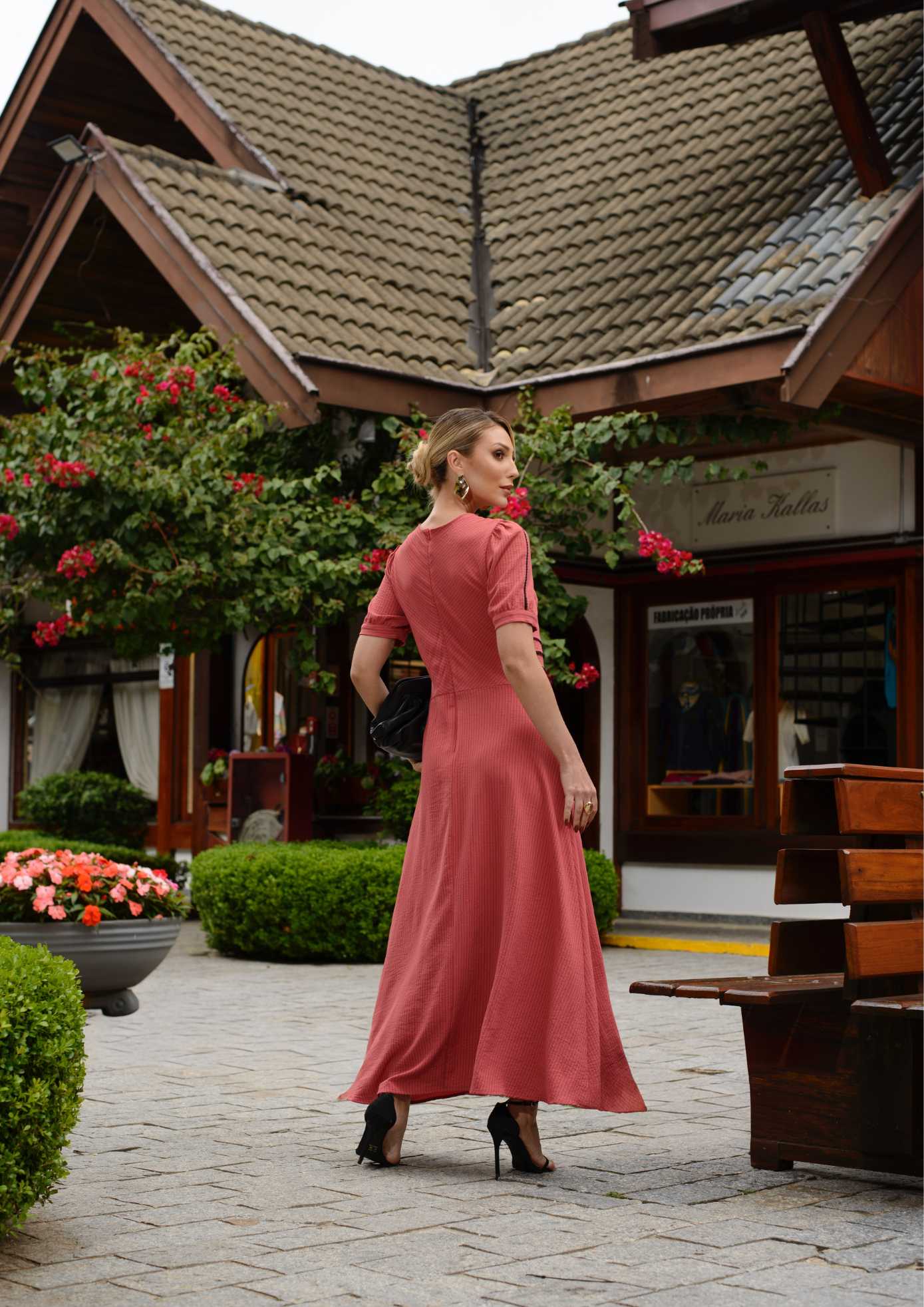 VESTIDO MIDI DE ALFAIATARIA MINI STRIPE - Imagem 4