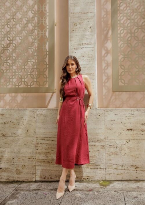 VESTIDO MAXI DE BERLIN COM CINTO 5443827